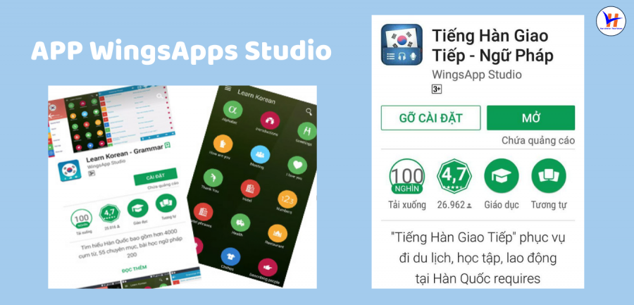 App tiếng Hàn giao tiếp - WingsApp Studio