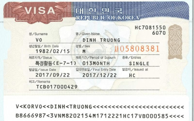 thủ tục xin visa du học Hàn Quốc