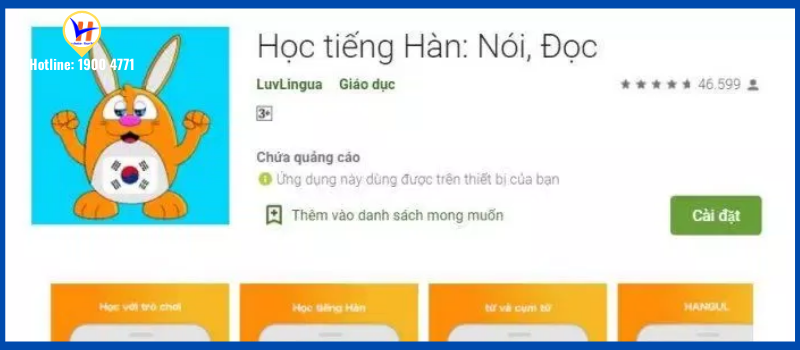 Ứng dụng Luvlingua học tiếng Hàn: Nói - đọc