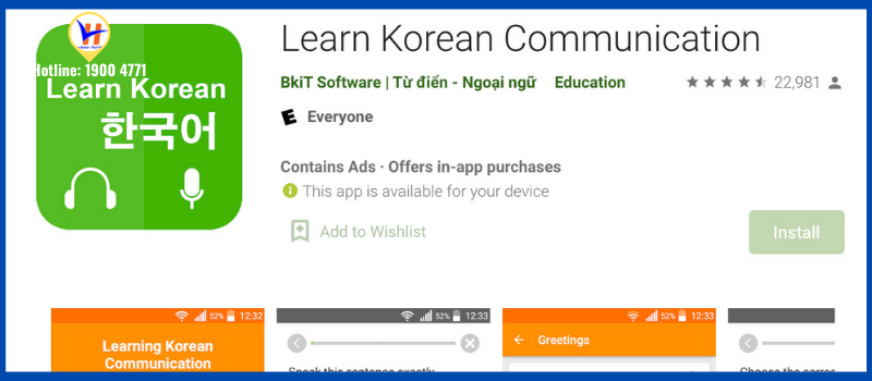 Ứng dụng: Learn Korean CommuCommunication